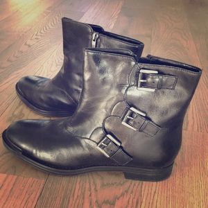 Enzo Angiolini Black dress biker boots